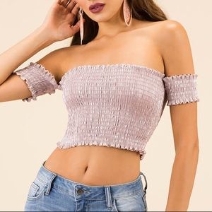 ‼️Final Price‼️ Metallic Off the Shoulder Tube Top